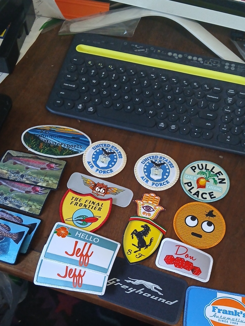 Assortment Of 18 Patches.    Fun To Sew On A Cos Play Vest?? Or??
